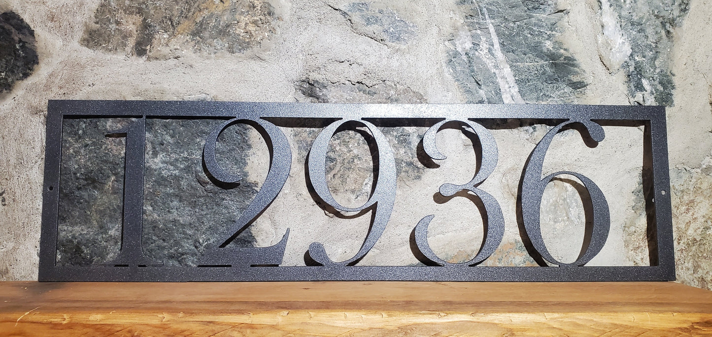 Address Sign, Metal, Horizontal Address Sign, Custom Metal Sign, Personalized Sign, Outdoor Sign, Family Name Sign, House Number