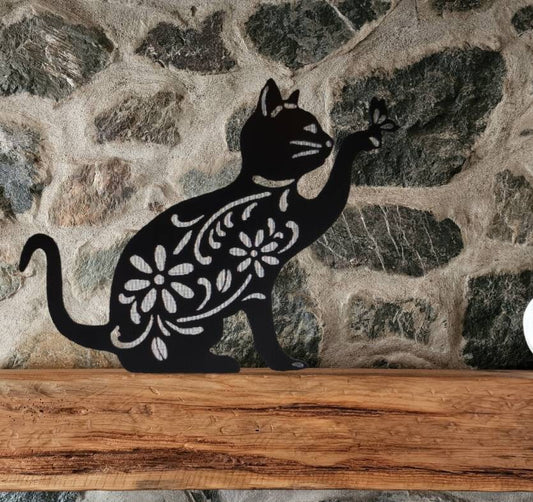 Cat and a Little Butterfly