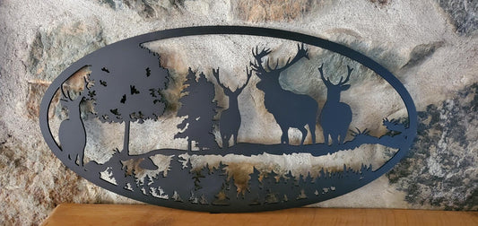 Elk in a Meadow Wall Art | Metal Sign|  Hunter Sign | Outdoors |