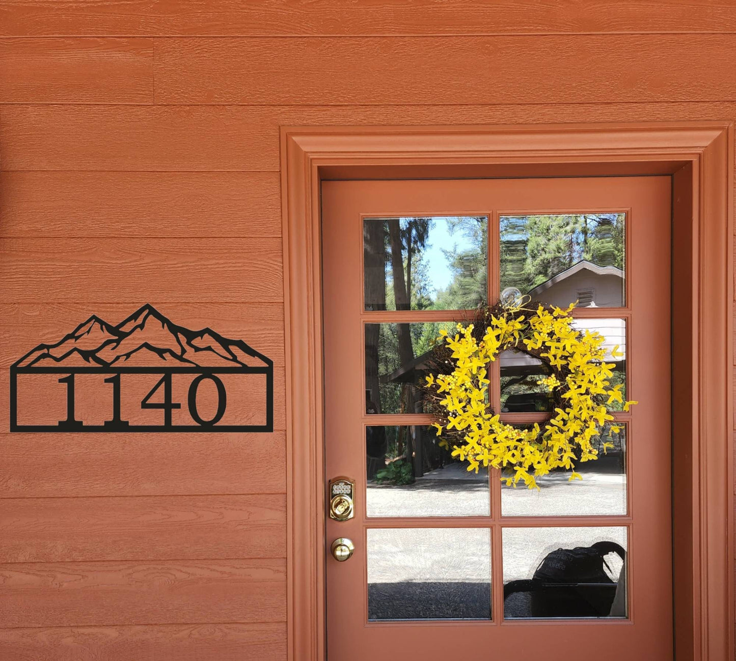 Mountain Address Sign | House Numbers | Custom | Metal | Horizontal