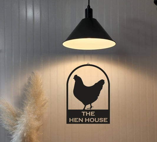 Metal Hen Sign, Chicken Decor, Metal Hen Yard Art, Chicken Yard Art, Hen Staked for Garden, Patio pond, Welcome Sign