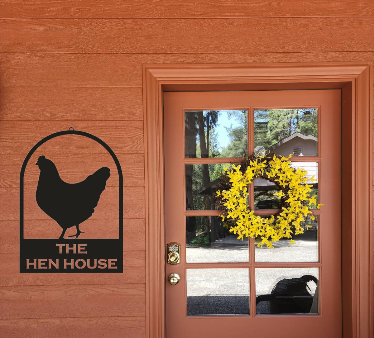 Hen Sign Metal Hen Sign, Chicken Decor, Metal Hen Yard Art, Chicken Yard Art, H ...