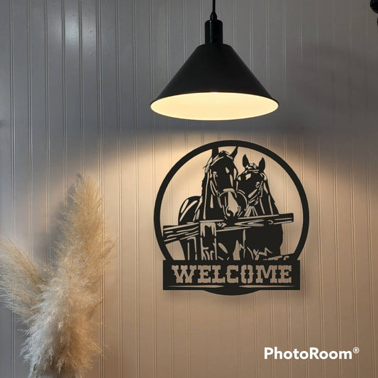 Draft Horse Welcome Sign