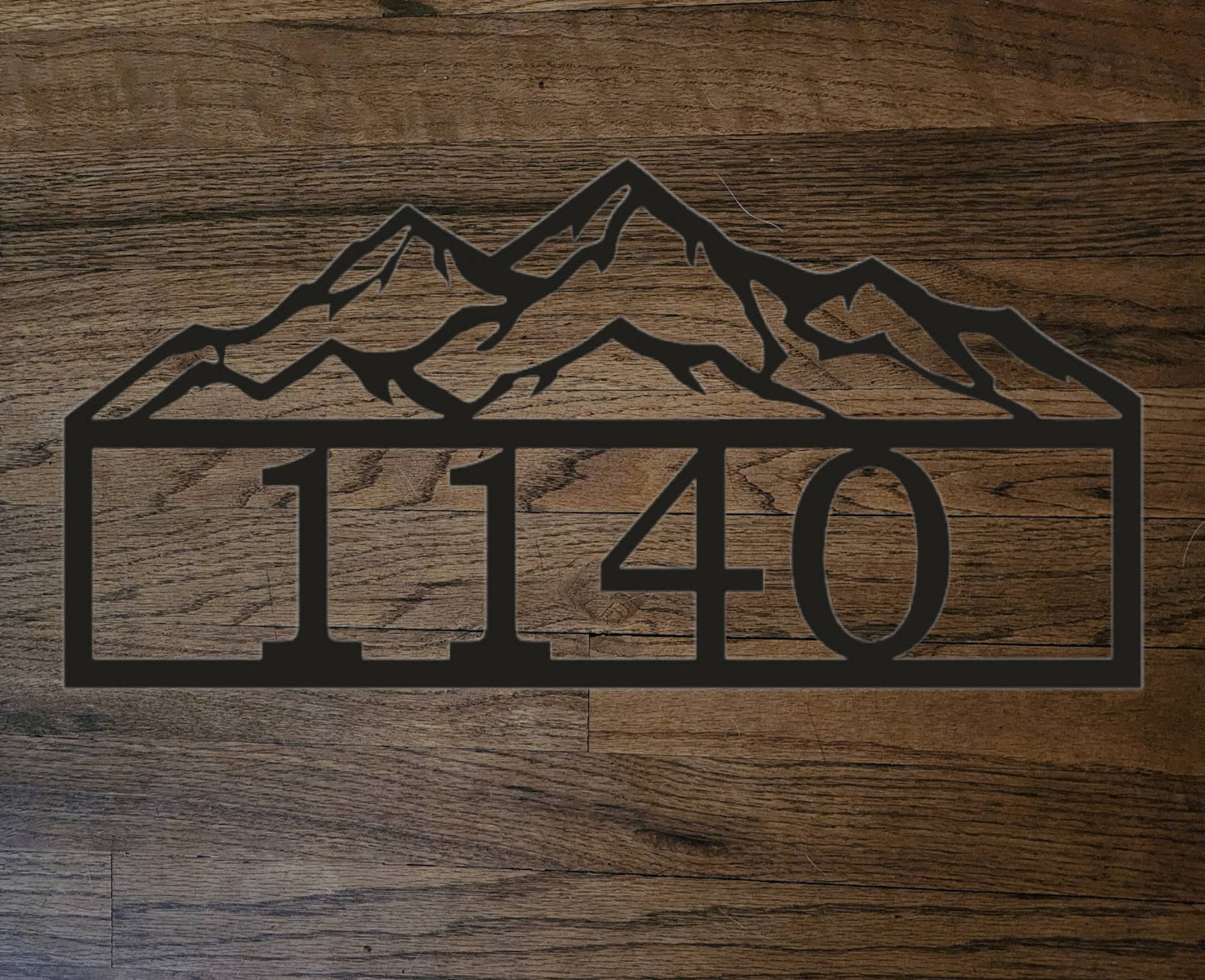 Mountain Address Sign | House Numbers | Custom | Metal | Horizontal