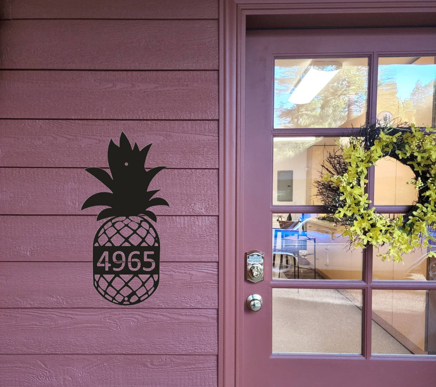 Pineapple Address Sign | Pineapple Décor | House Numbers | Metal Sign |