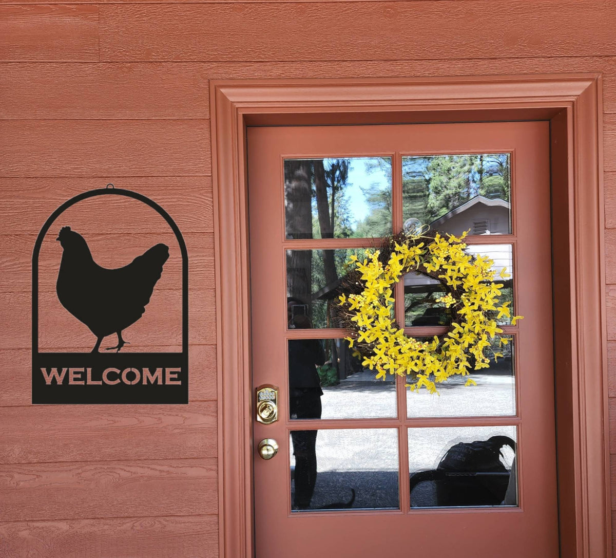 Hen Sign Metal Hen Sign, Chicken Decor, Metal Hen Yard Art, Chicken Yard Art, H ...